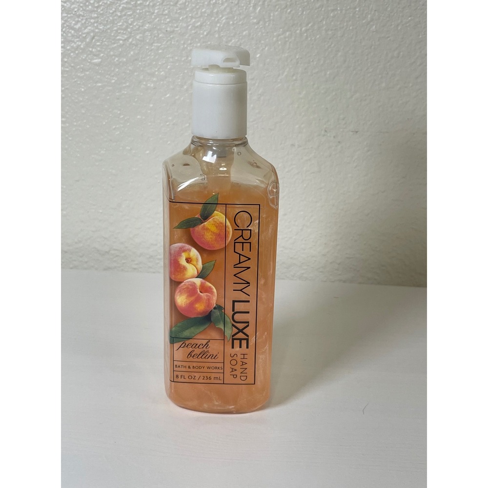 Bath & Body Works NEW RARE Peach Bellini Creamy Luxe Hand Soap Unisex 8oz Orange